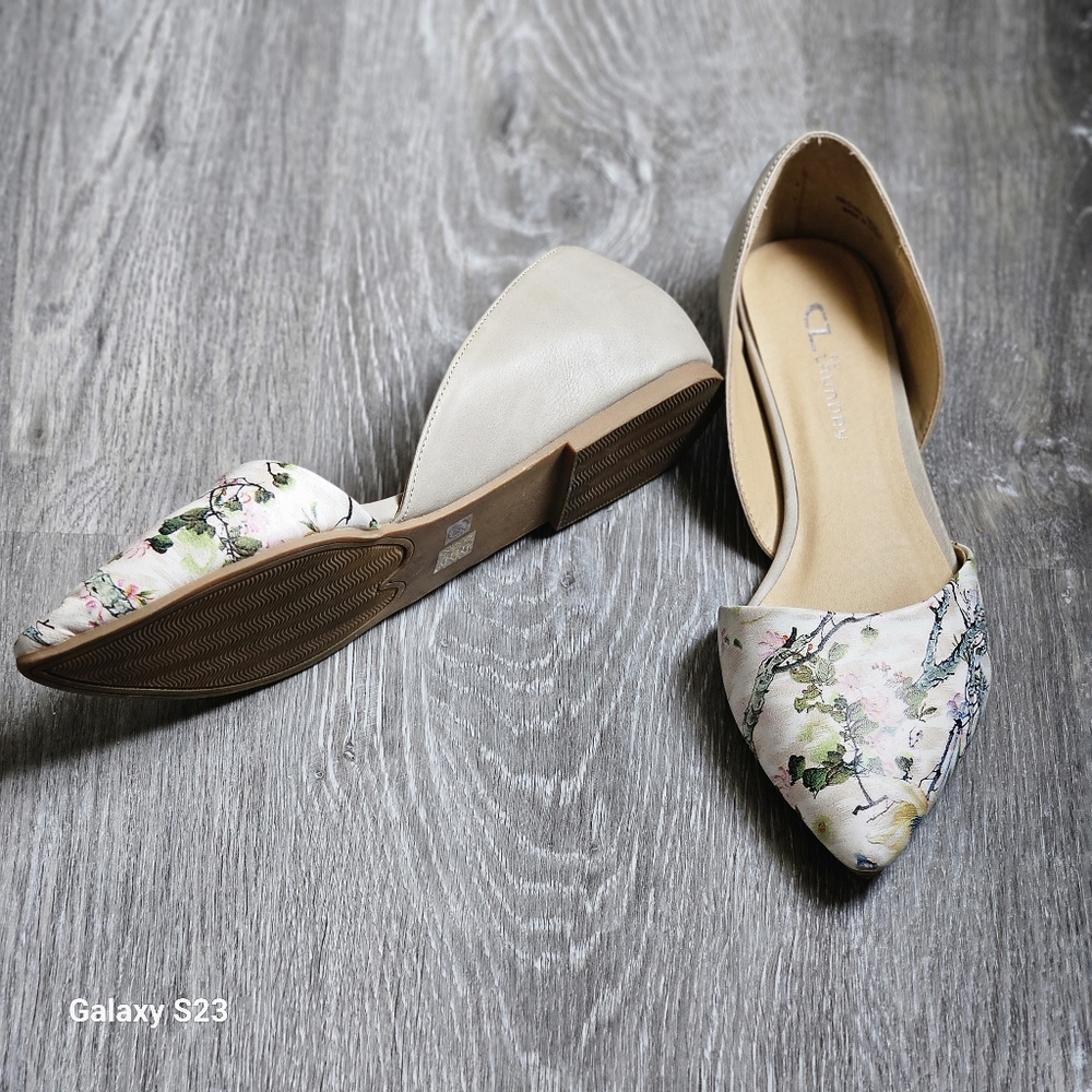 CL by Laundry Floral Pointed-toe Flats Slip-ons Shoes Womens 8 - Picture 3 of 6